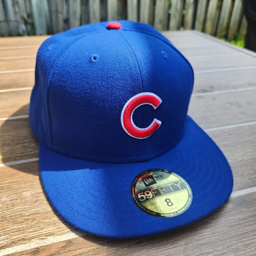 New Era 59FIFTY Chicago Cubs MLB Fitted Hat Blue Size 8
